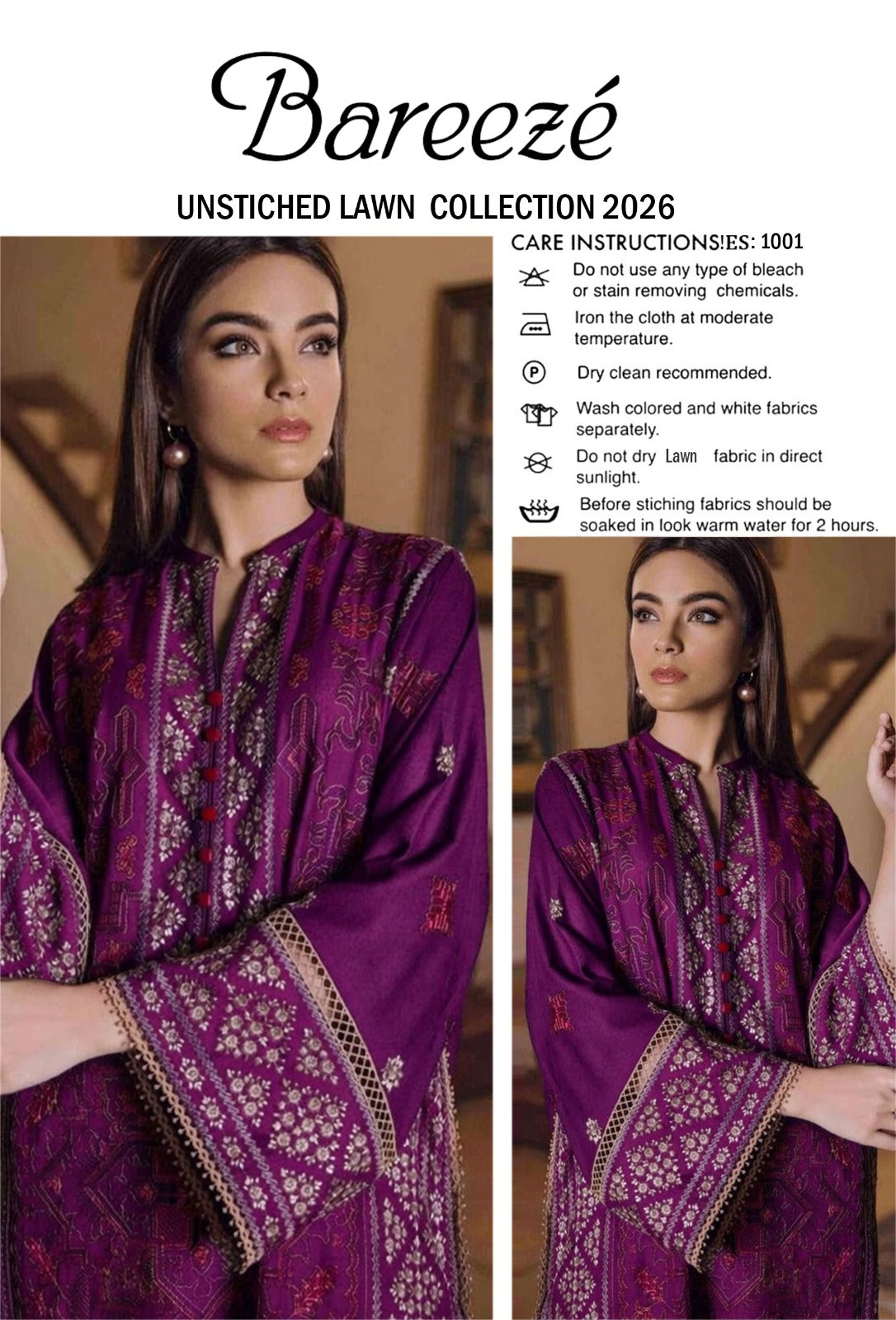 LAWN EMBROIDERED 2PC UNSTITCH S35