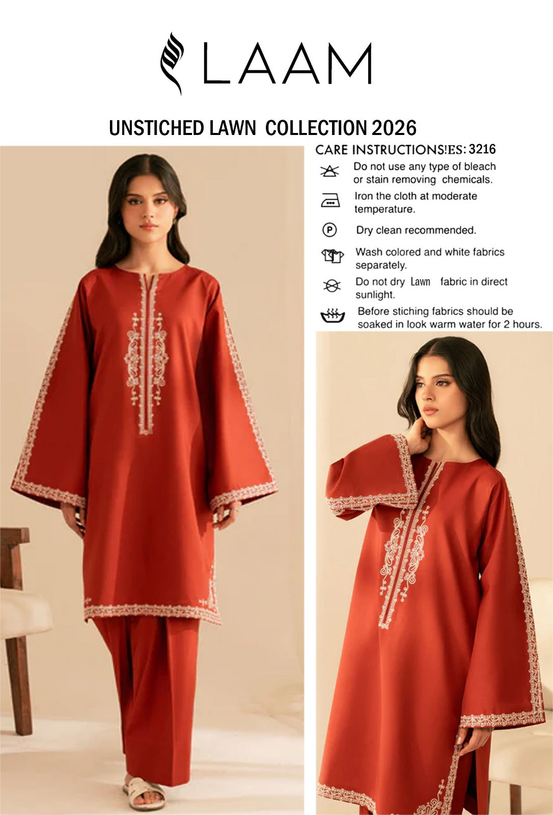 LAWN EMBROIDERED 2PC UNSTITCH S36