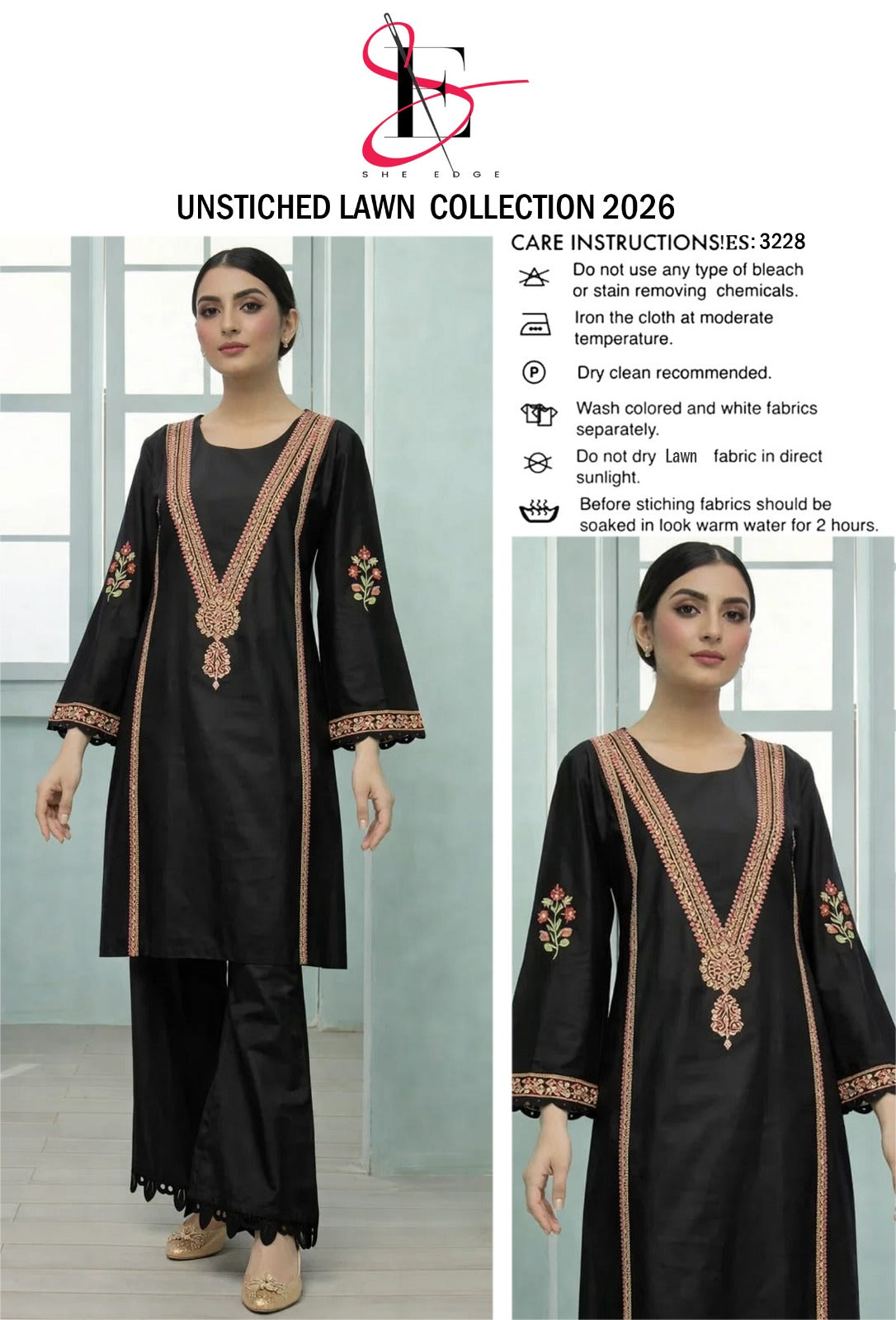 LAWN EMBROIDERED 2PC UNSTITCH S41