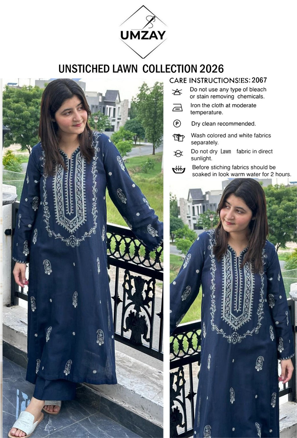 LAWN EMBROIDERED 2PC UNSTITCH S11