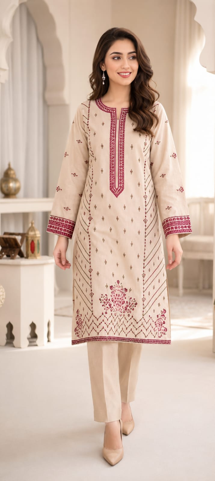 LAWN EMBROIDERED 2PC UNSTITCH S14
