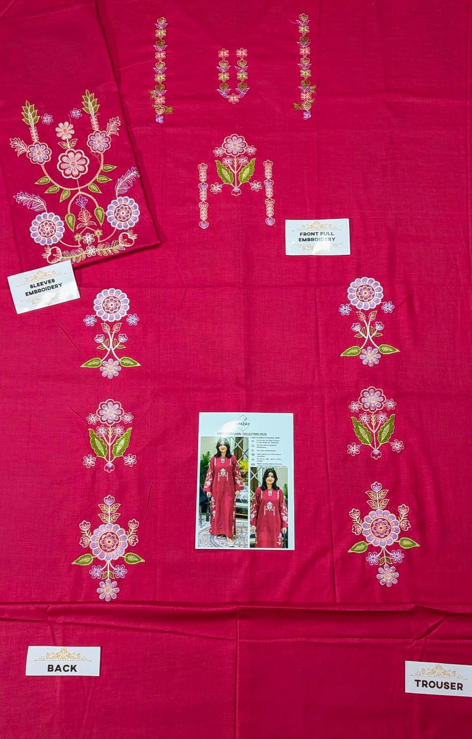 LAWN EMBROIDERED 2PC UNSTITCH S43