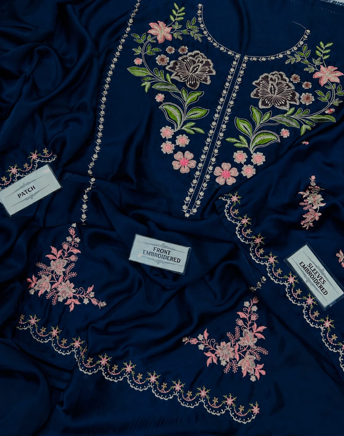 Elegance Redefined – Embroidered Pure Shamoze Silk 2 Piece Suit