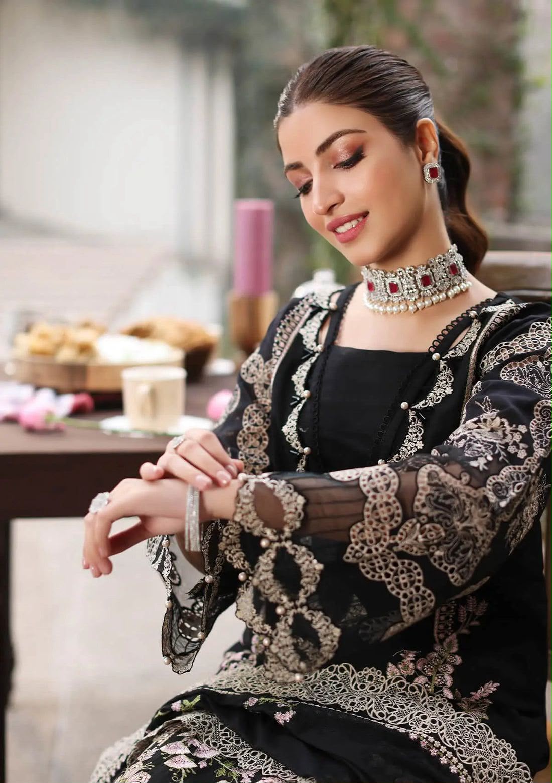 KAHF EMBROIDERED 3PC UNSTITCH