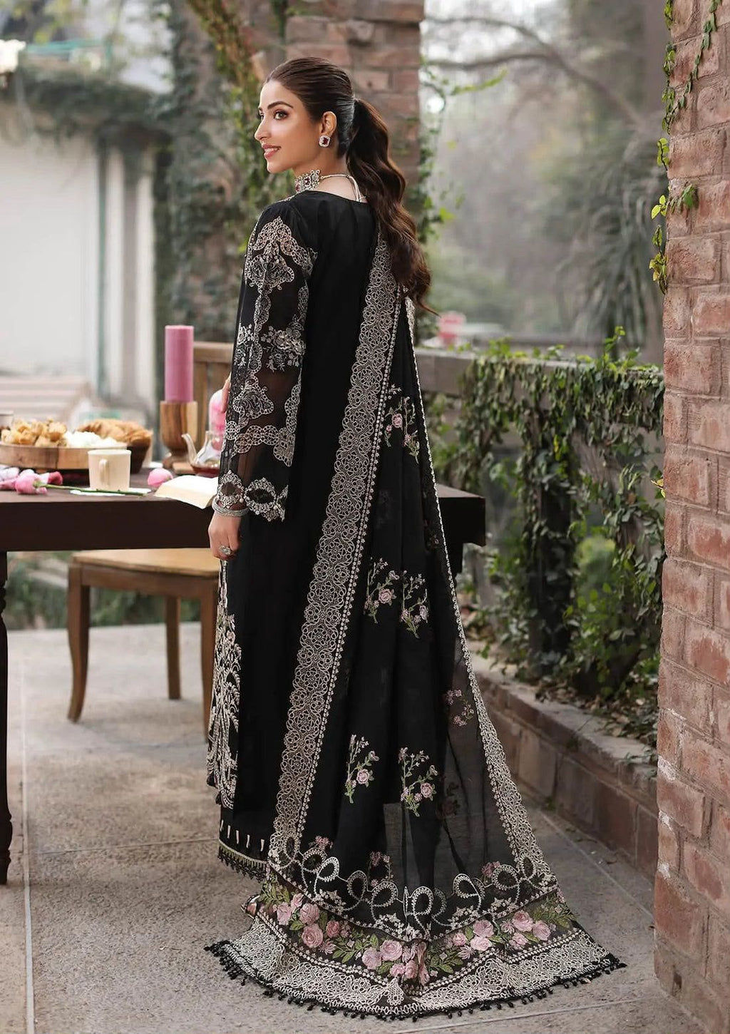 KAHF EMBROIDERED 3PC UNSTITCH