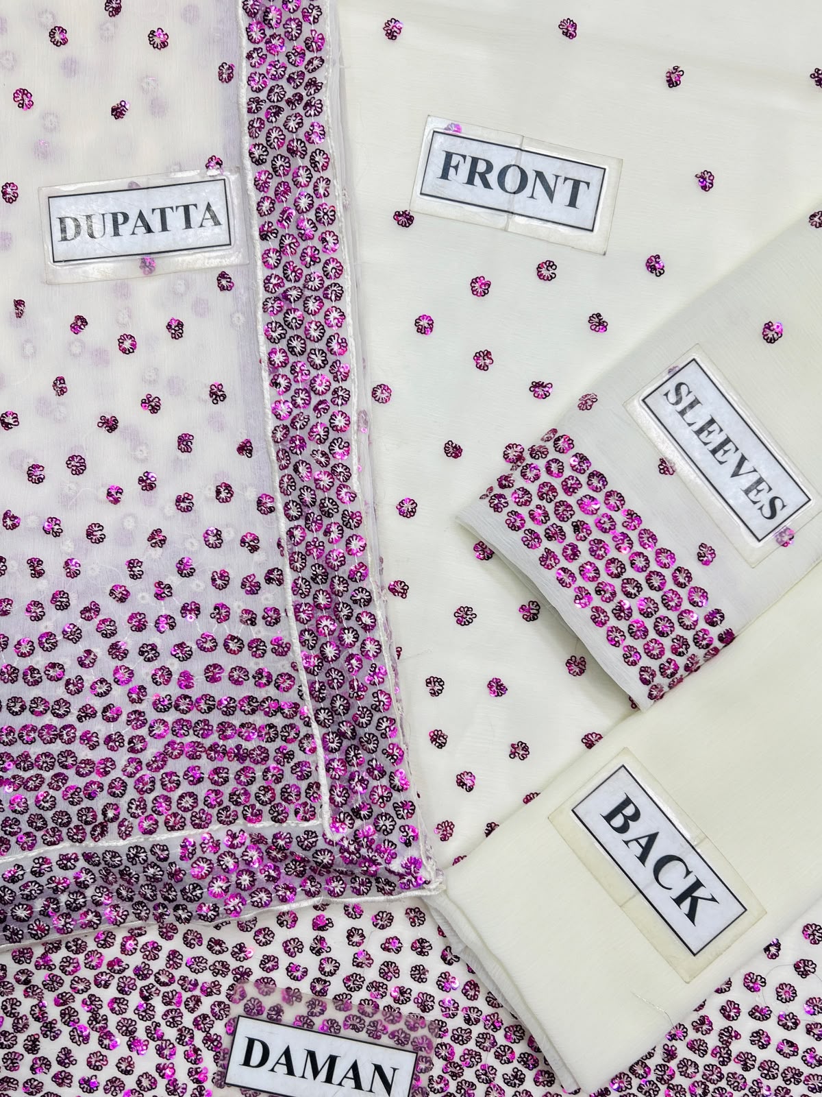 Jazmin EMBROIDERED 3PC UNSTITCH