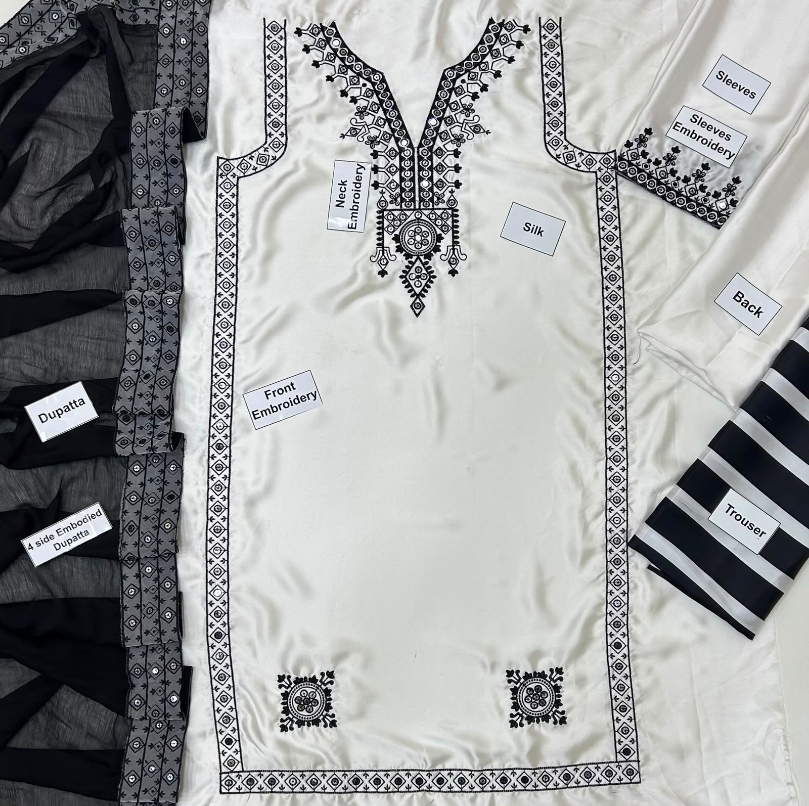 Charizma EMBROIDERED 3PC UNSTITCH