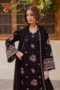 BLACK EMBROIDERED 3PC UNSTITCH
