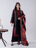 BLACK EMBROIDERED 3PC UNSTITCH