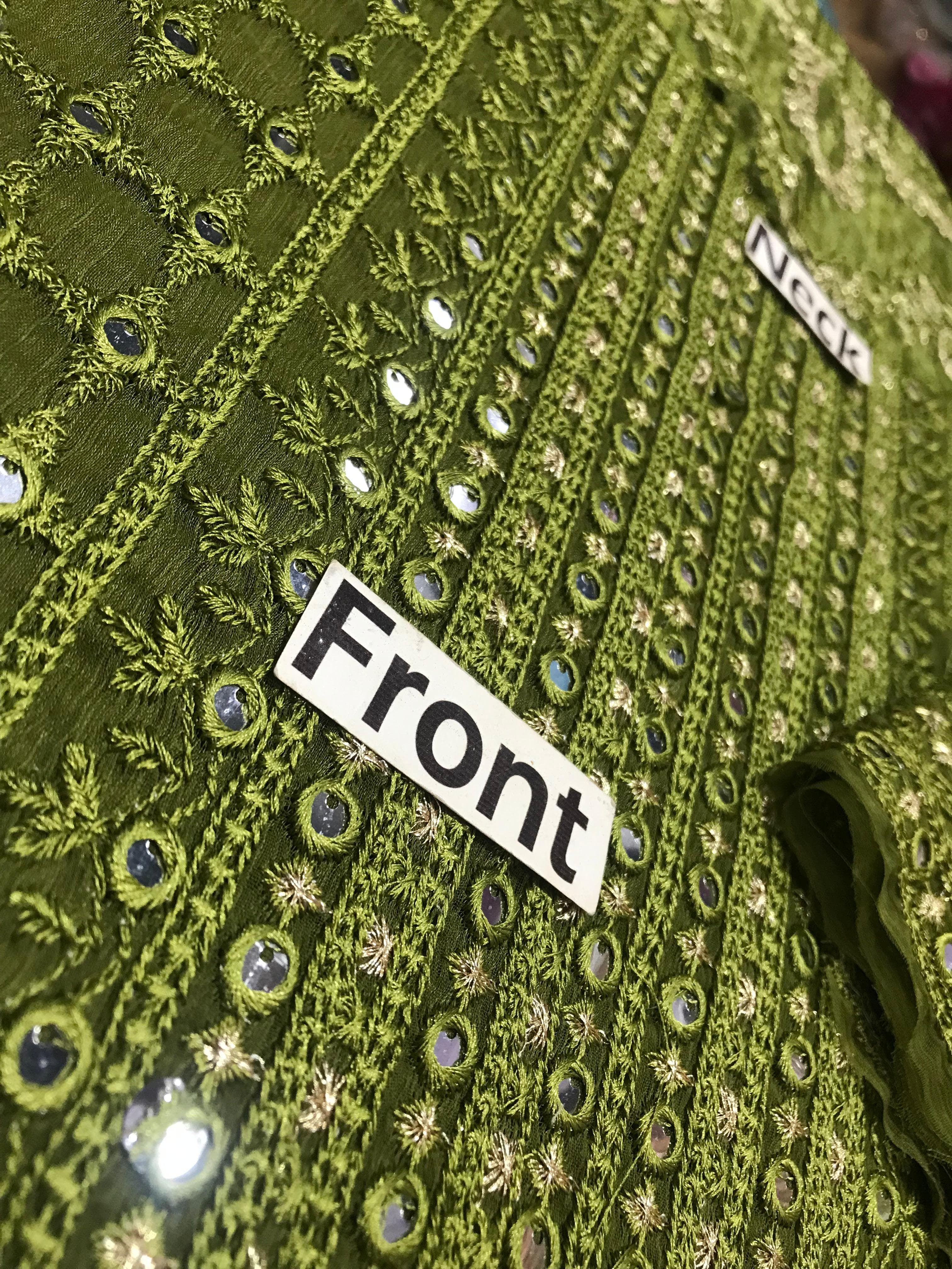 Azure Chiffon Embroidered