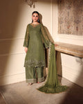 Azure Chiffon Embroidered