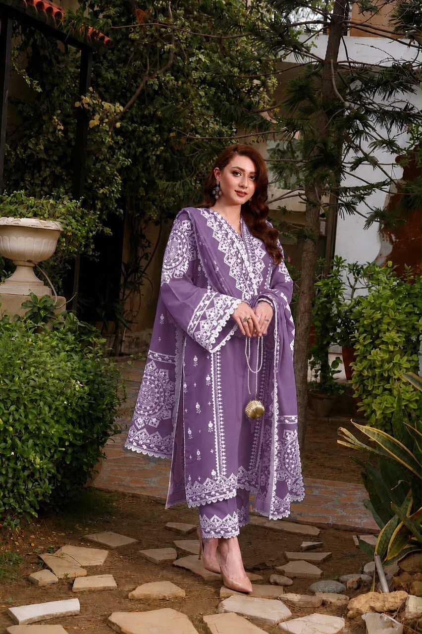 3PC EMBROIDERED
