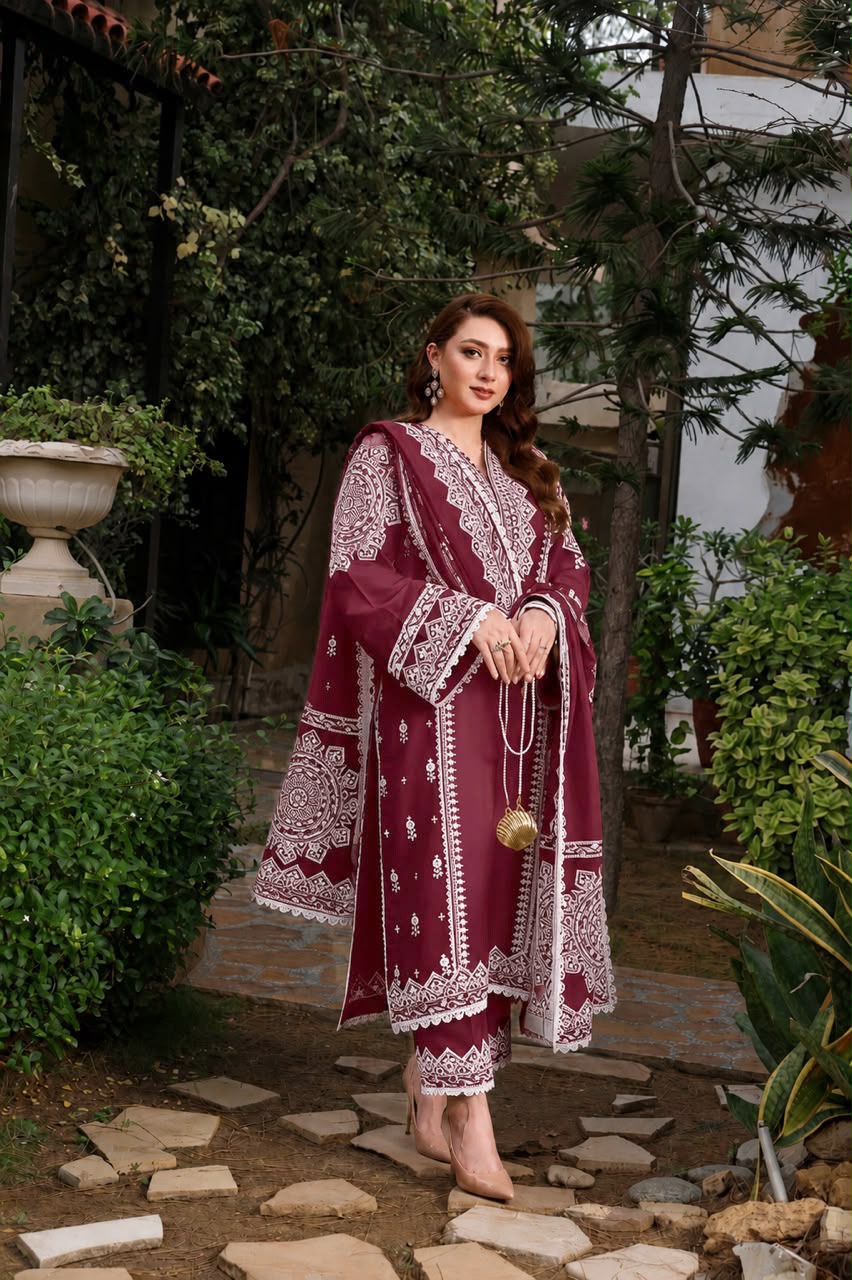 3PC EMBROIDERED