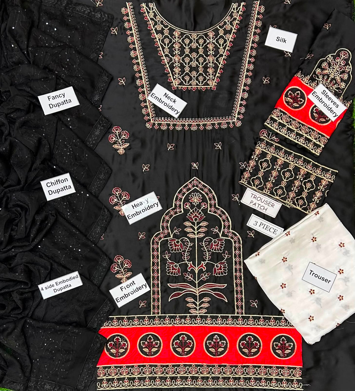 ZANIB CHOTTANI 3PC UNSTITCH