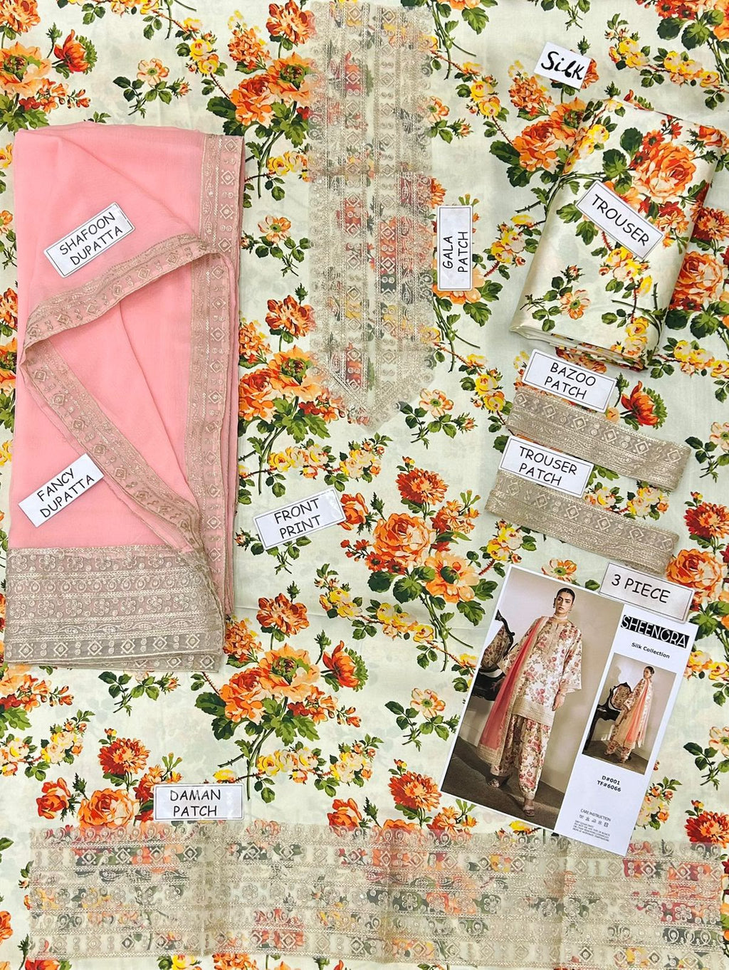 SHEENORA 3PC UNSTITCHED SUIT