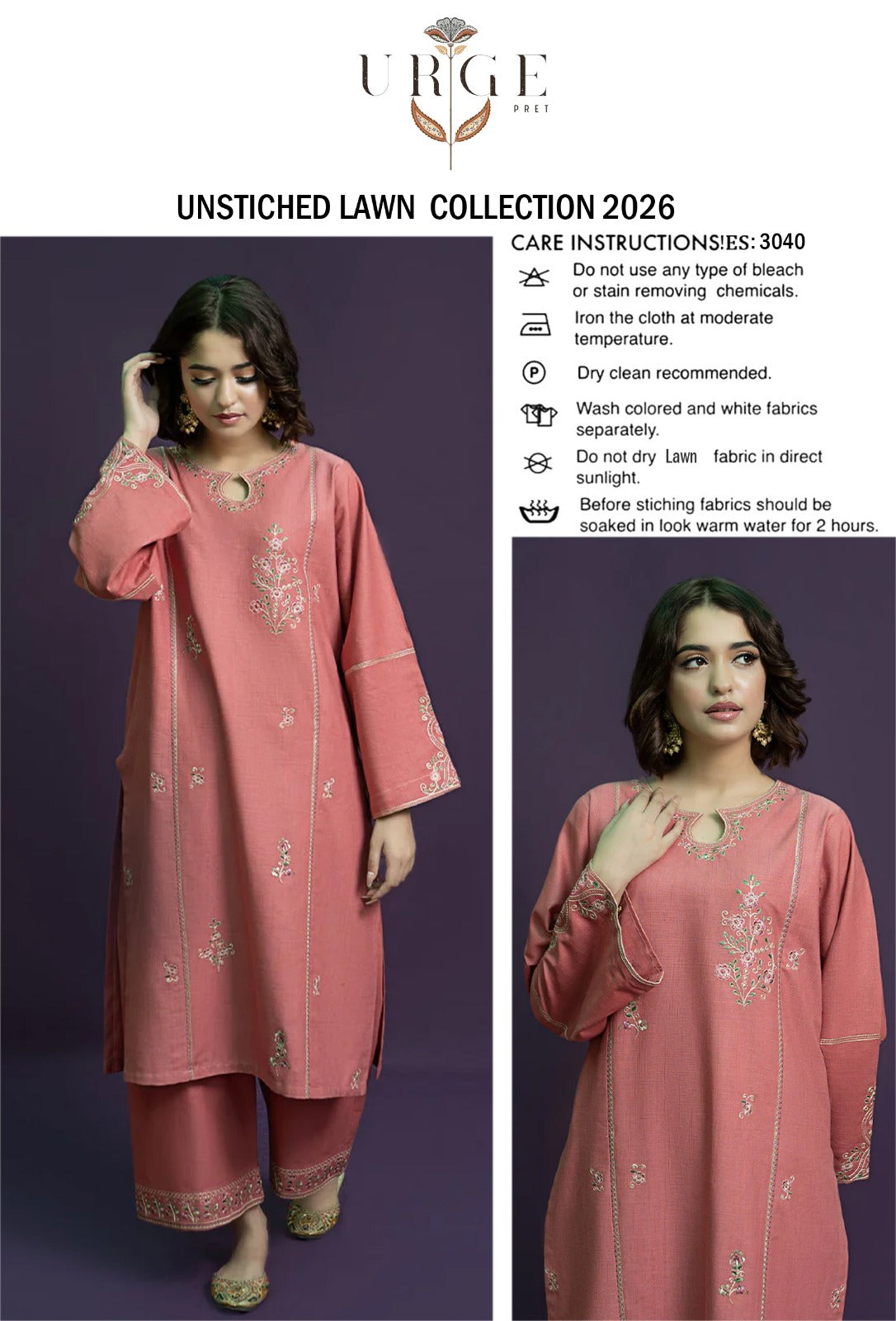 LAWN EMBROIDERED 2PC UNSTITCH S37