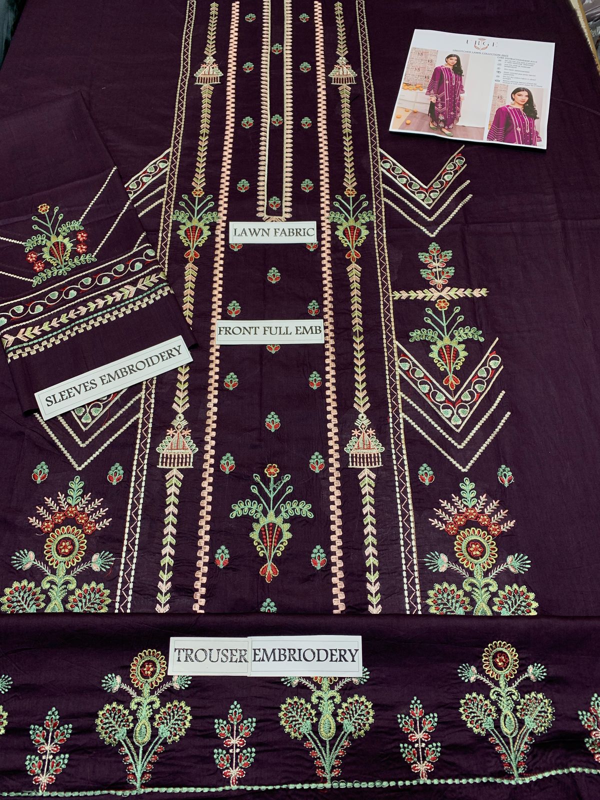 LAWN EMBROIDERED 2PC UNSTITCH S10