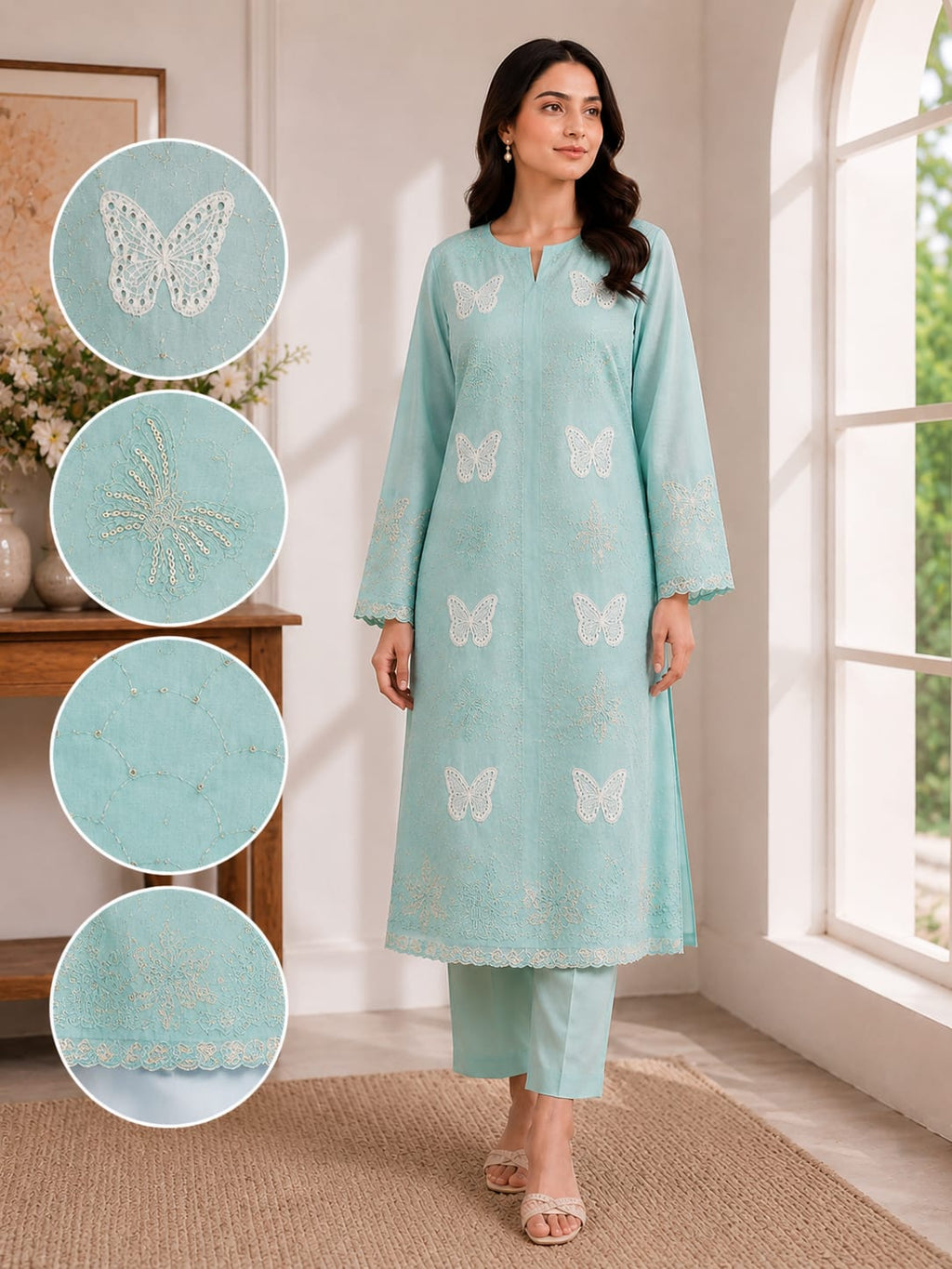 Lawn Embroidered 2PC UNSTITCH S1