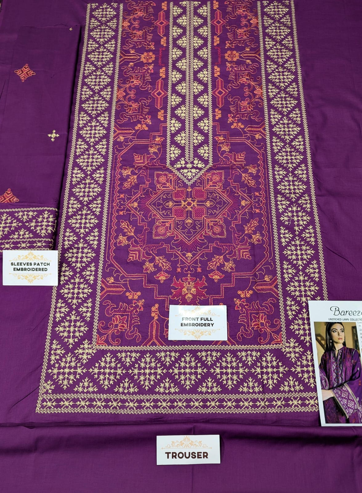 LAWN EMBROIDERED 2PC UNSTITCH S35