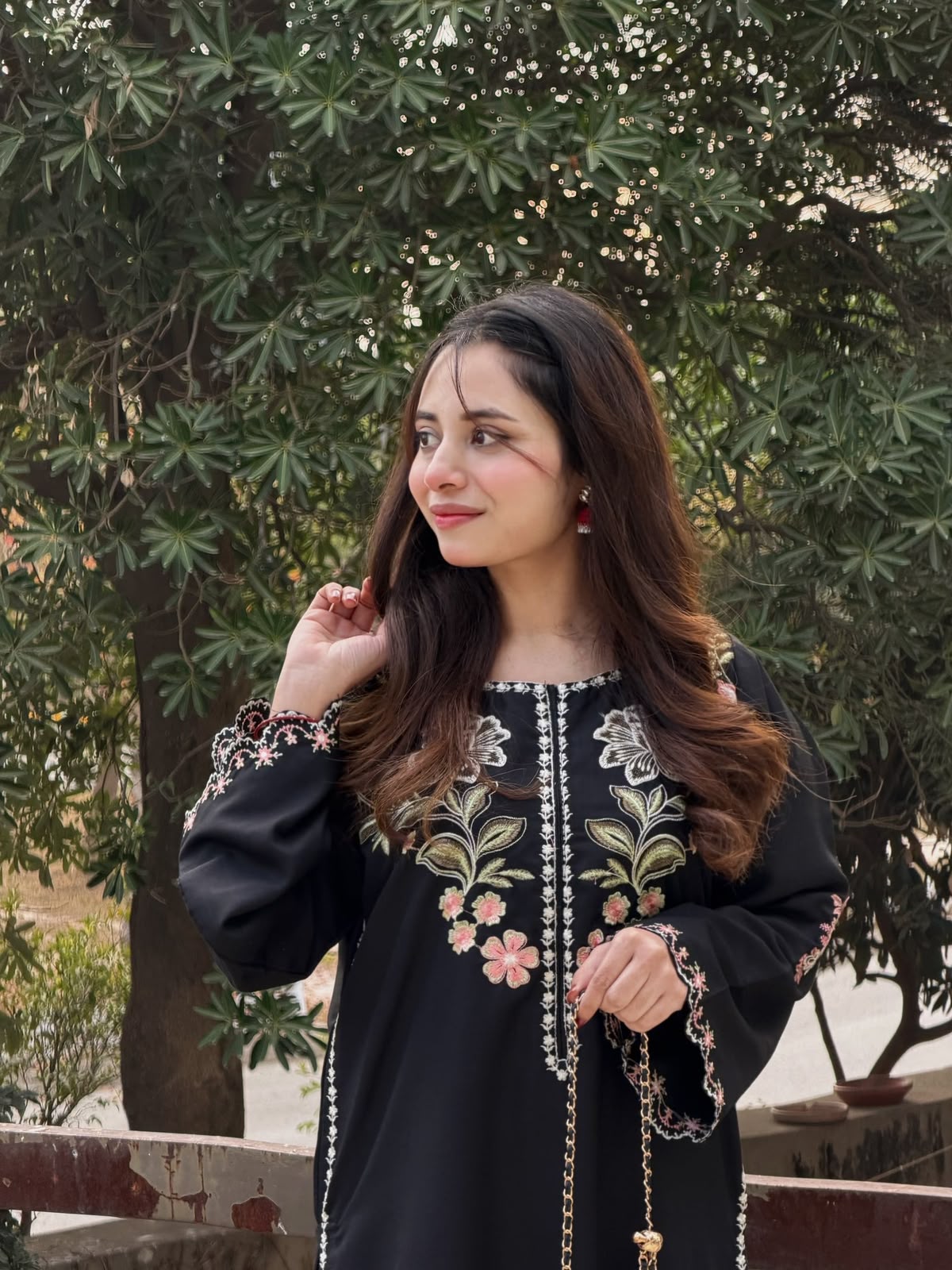 Elegance Redefined – Embroidered Pure Shamoze Silk 2 Piece Suit
