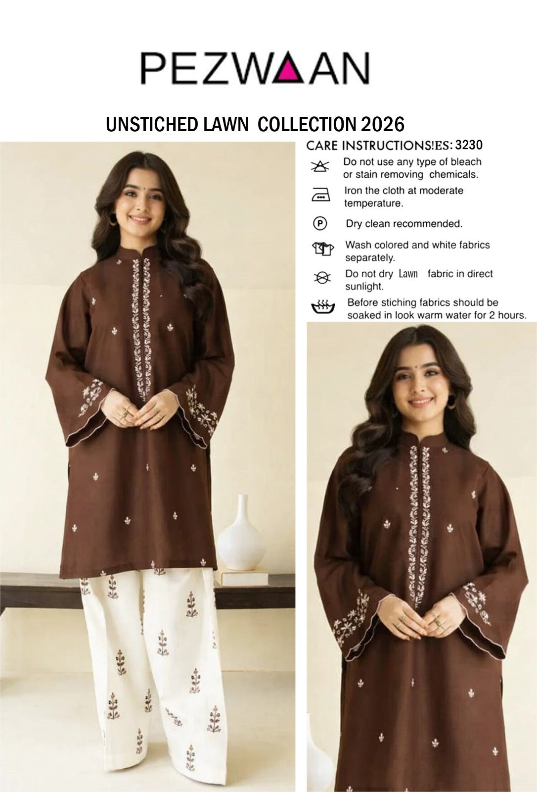 LAWN EMBROIDERED 2PC UNSTITCH S48