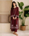 Laam Dhanak Winter Collection 2026 – Front & Sleeves Heavy Embroidered 2 Piece Suit
